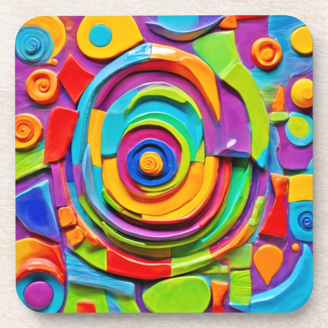 Dessous-de-verre Sculpture surréelle colorée Jouer (Devant)