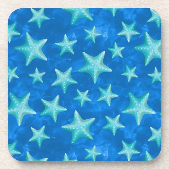 Dessous-de-verre Seagreen Navy Starfish Summer Beach Nautical (Devant)