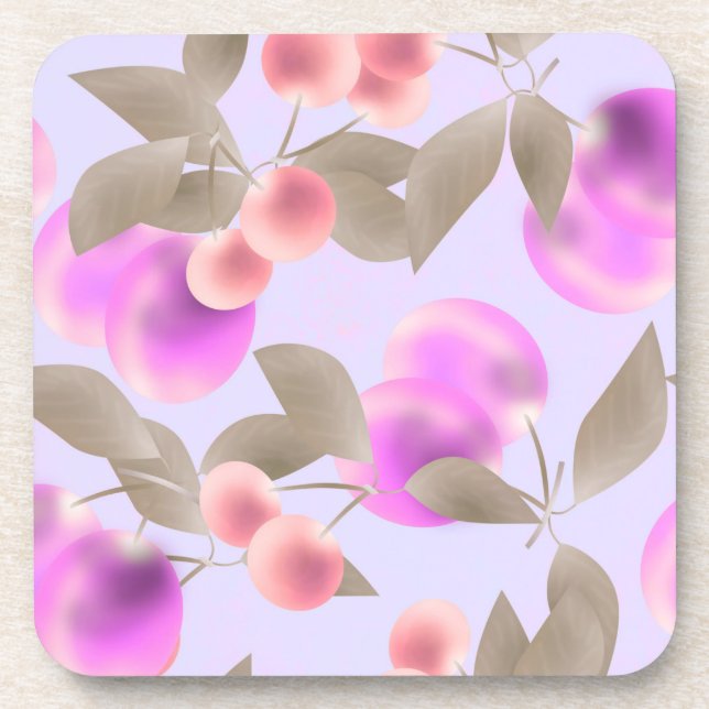 Dessous-de-verre Seamless light plum fruits purple berries cherry p (Devant)