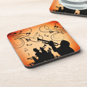 Dessous-de-verre Section Trumpet Jazz Musique Orange Rust