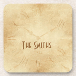 Dessous-de-verre Sepia Horloge Face Steampunk