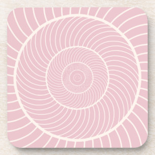 Dessous-de-verre Séquence de fibonacci d'escargot rose pâle