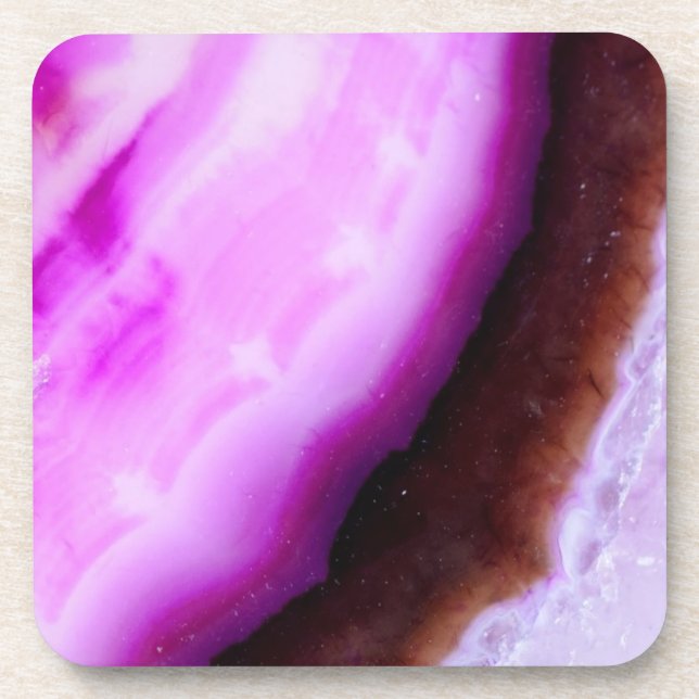 Dessous-de-verre Série Gemstone - Agate en violet (Devant)