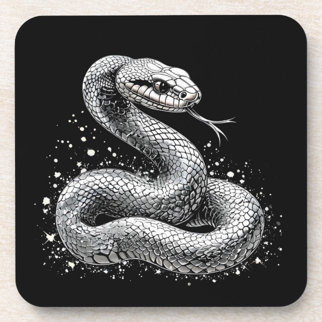 Dessous-de-verre Serpent d'argent (Devant)