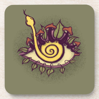Dessous-de-verre Serpent et champignon des yeux de automne surréali
