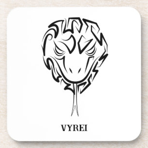 Dessous-de-verre Serpent tribal noir et blanc
