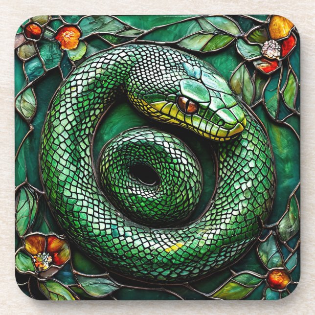 Dessous-de-verre Serpent vert (Devant)