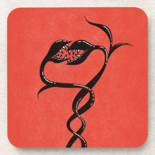 Dessous-de-verre Serpents Gothiques Rouge Et Noir