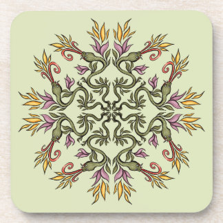 Dessous-de-verre Serpents verts Floral Mandala Imaginaire botanique