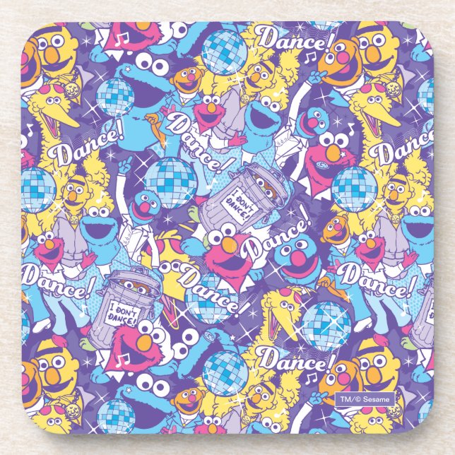 Dessous-de-verre Sesame Street | Motif de danse funky (Devant)