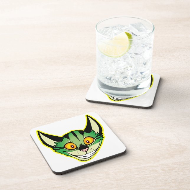 Dessous-de-verre Set de sous-verre cartoon fluorescent chat (Côté Droit)
