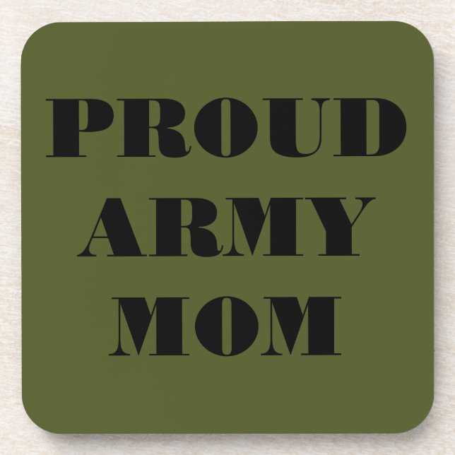 Dessous de verre Set Fier Armée maman (Devant)