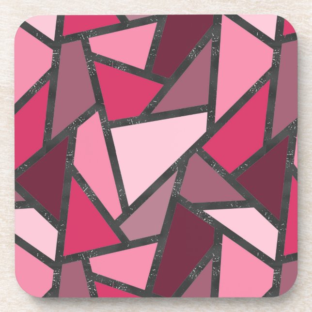 Dessous-de-verre Shades of pink stained glass pattern (Devant)
