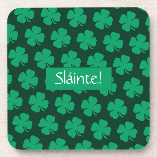 Dessous-de-verre Shamrock irlandais de Sláinte Green Lucky Clover