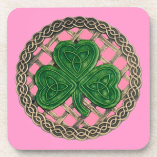 Dessous de verre Shamrock Rose Et Noeuds Celtiques