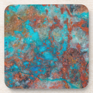 Dessous-de-verre Shattuckite bleue et rouge
