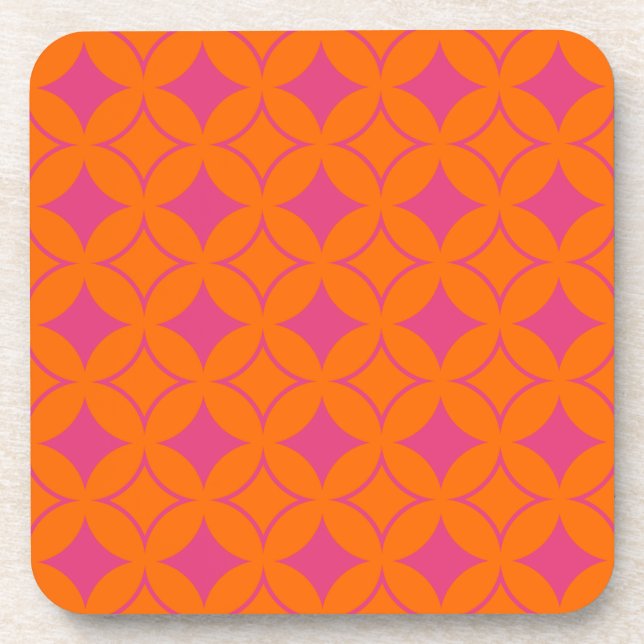 Dessous-de-verre Shippo rose et orange (Devant)