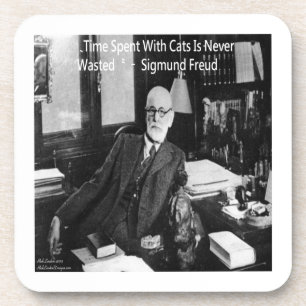 Dessous-de-verre Sigmund Freud Dans Son Bureau & Citation de Chat D