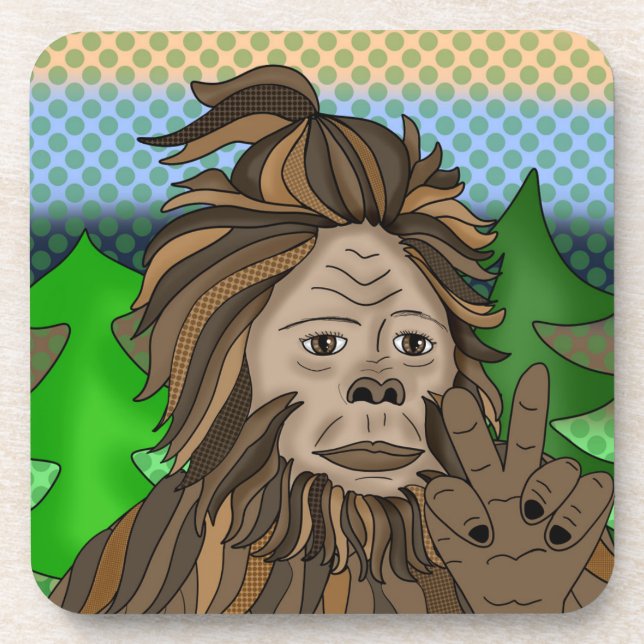 Dessous-de-verre Signe de paix Bigfoot Sasquatch  (Devant)