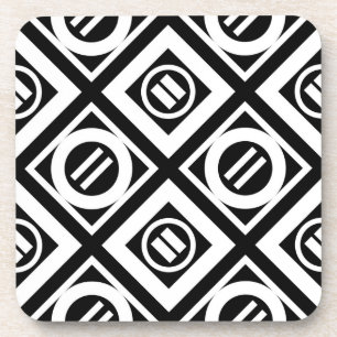 Dessous-de-verre SIGNE ÉGAL BLANC Motif géométrique en noir