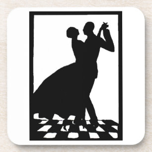 Dessous-de-verre silhouette couple dancing in the dark