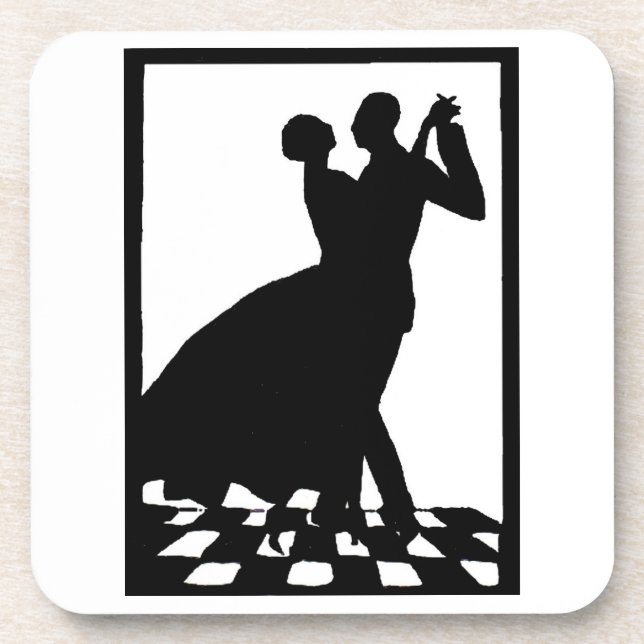 Dessous-de-verre silhouette couple dancing in the dark (Devant)