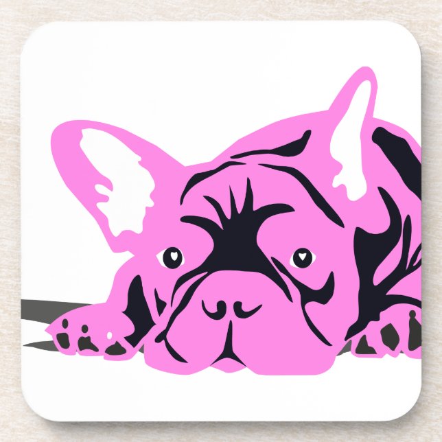 Dessous-de-verre Silhouette de Bouledogue Français (Devant)
