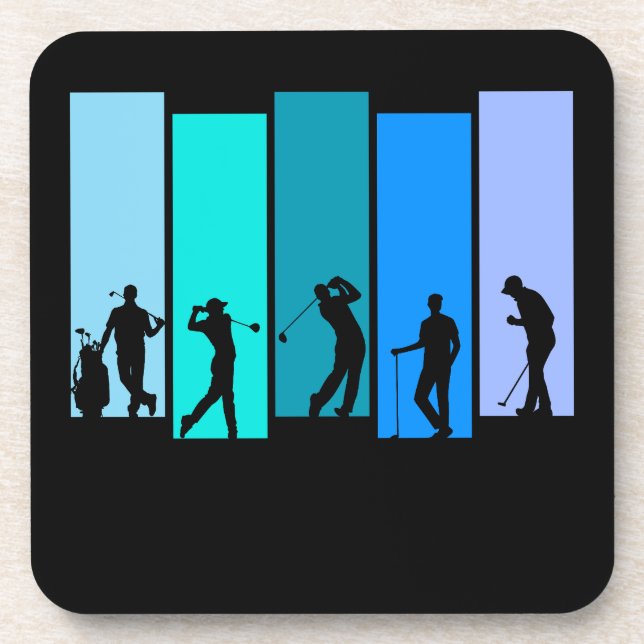 Dessous-de-verre Silhouette de golfeur (Devant)