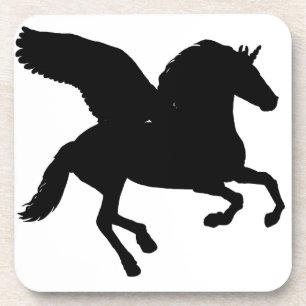 Dessous-de-verre Silhouette de la licorne ailée