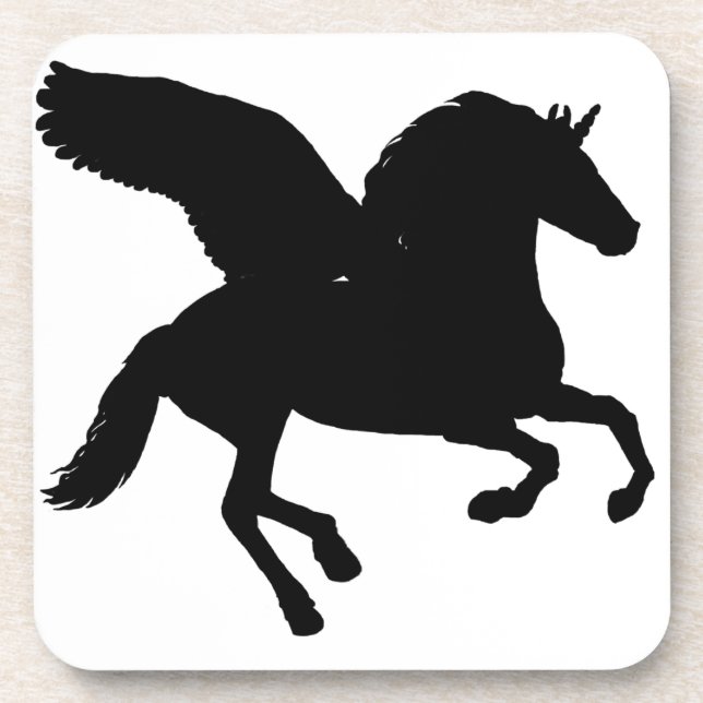 Dessous-de-verre Silhouette de la licorne ailée (Devant)