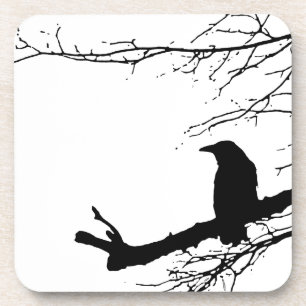 Dessous-de-verre Silhouette d'oiseaux noirs Raven Ravenware