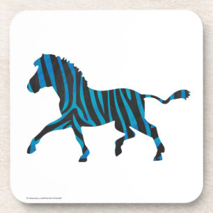 Dessous-de-verre Silhouette noire et bleue Zebra