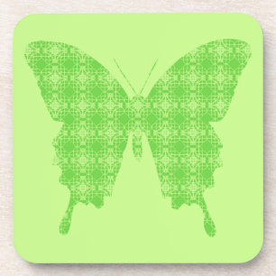Dessous-de-verre Silhouette papillon, vert citron