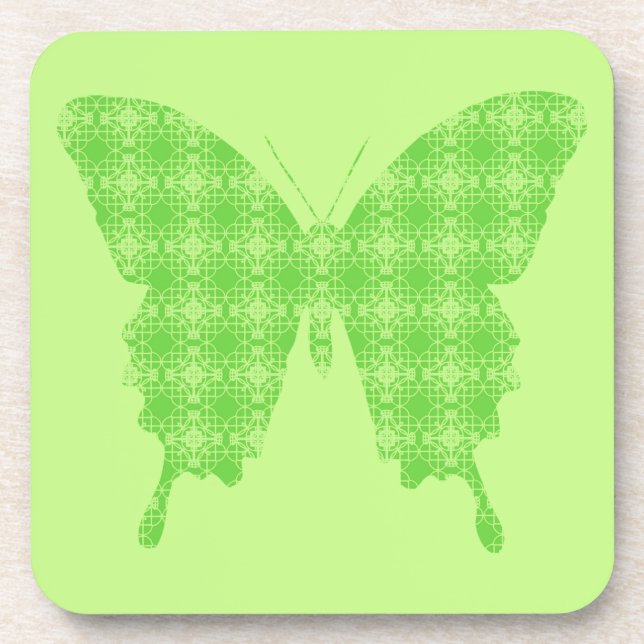 Dessous-de-verre Silhouette papillon, vert citron (Devant)