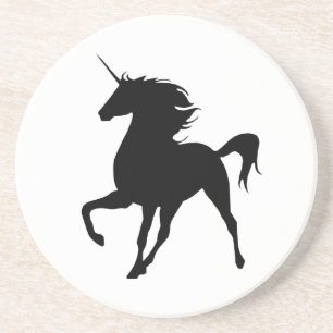 Dessous de verre Silhouette Unicorne Noire