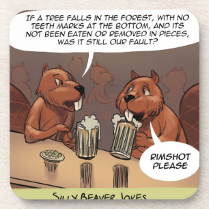 Dessous-de-verre Silly Beaver Jokes Funny Cartoon