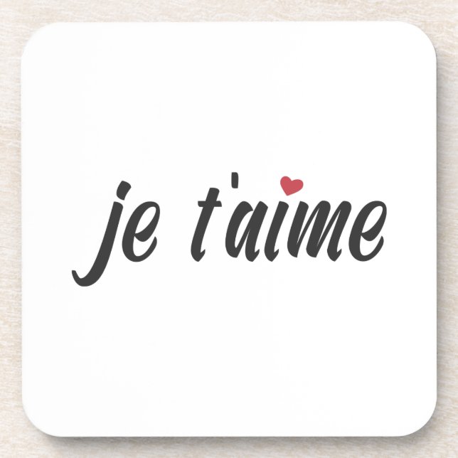 Dessous-de-verre Simple Je T'aime Je t'aime Valentine | DESSOUS DE  (Devant)
