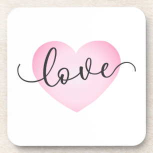 Dessous-de-verre Simple Love Calligraphie Valentine DESSOUS DE VE