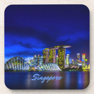 Dessous-de-verre Singapore City Skyline La Nuit