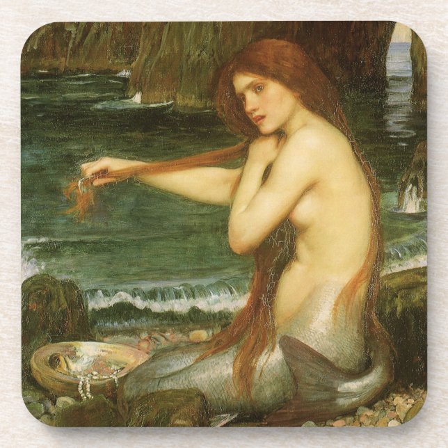 Dessous-de-verre Sirène par John William Waterhouse (Devant)