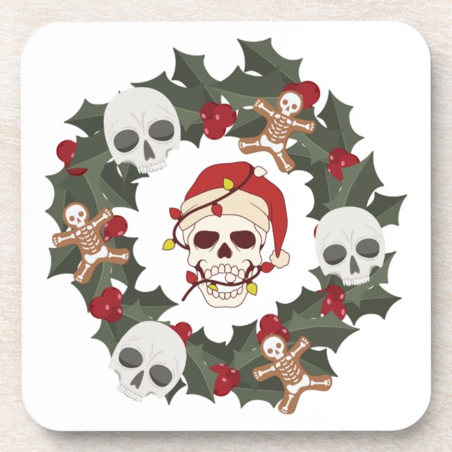 Dessous-de-verre Skeleton Wreath Noël (Devant)