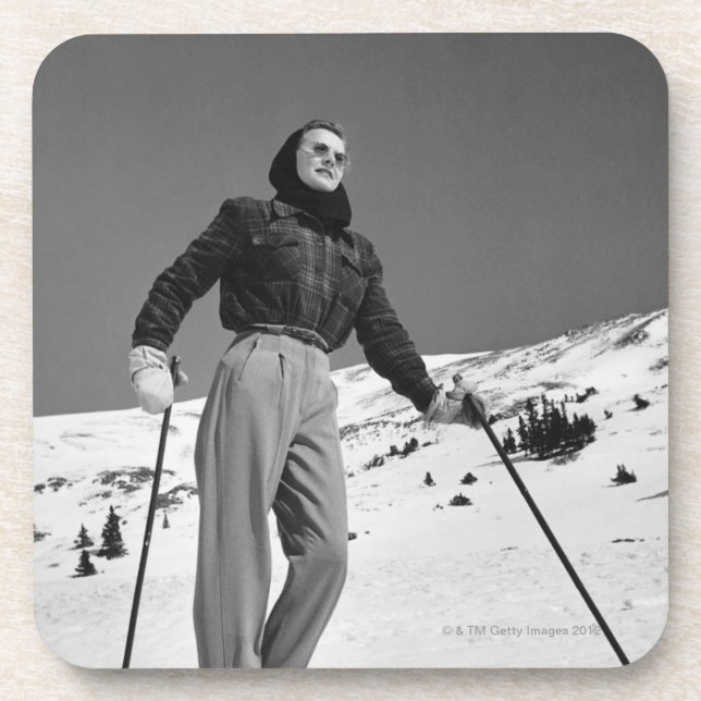 Dessous-de-verre Skieur de femme (Devant)