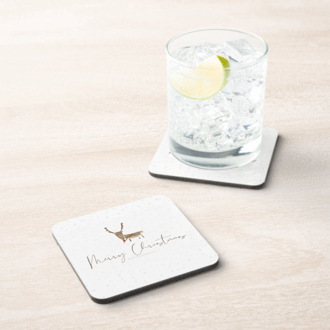 Dessous-de-verre SlipperyJoe Joyeux rennes de Noël renne rouge nez (Côté Droit)