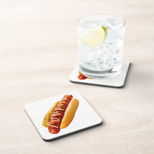 Dessous-de-verre SlipperyJoe's hot dog ambiance estivale BBQ niché 