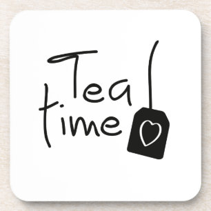 Dessous-de-verre Slogan tea time - theetijd. kopje thee drinken.