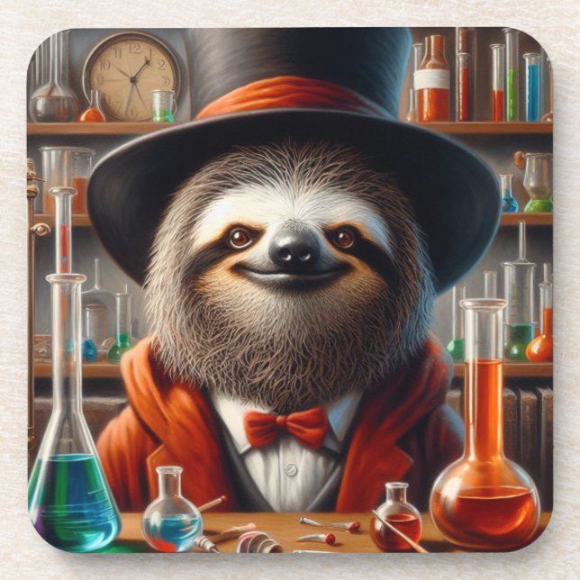 Dessous-de-verre Sloth Mad Scientifique (Devant)