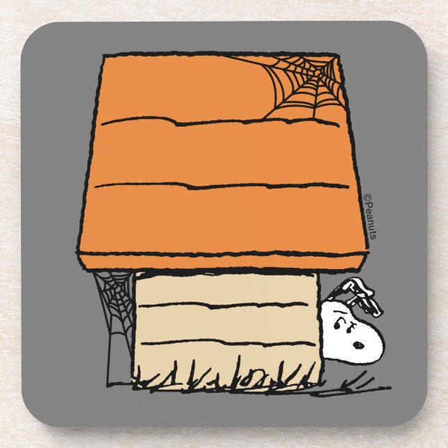 Dessous-de-verre Snoopy Halloween Spider Web Doghouse (Devant)
