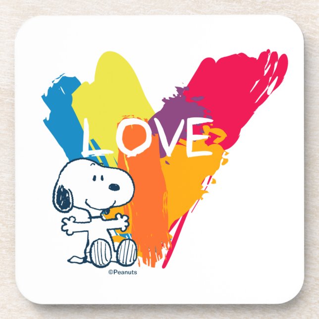 Dessous-de-verre Snoopy | Rainbow Love Heart (Devant)