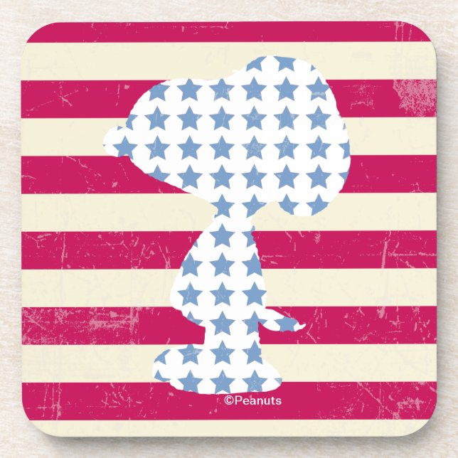 Dessous-de-verre Snoopy Vintage Stars & Stripes (Devant)