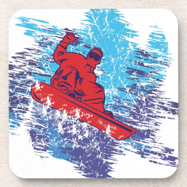 Dessous-de-verre Snowboardeur cool (Devant)